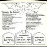 Nightchild - Remember The Faithful / Hero
 back of single