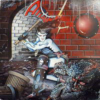 Atlain - Living In The Dark LP, Earthshaker Records pressing from 1985