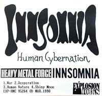 Innsomnia - Human Cybernation MC, Rock House Explosion pressing from 1990