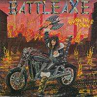 Battleaxe - Burn this town LP sleeve